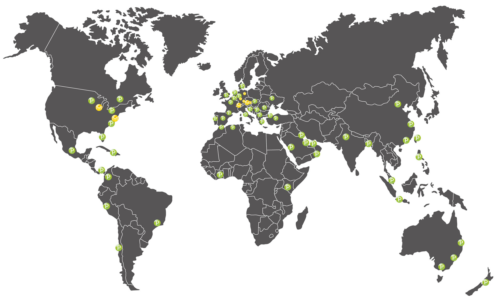 Worldmap of Mindbreeze Partners