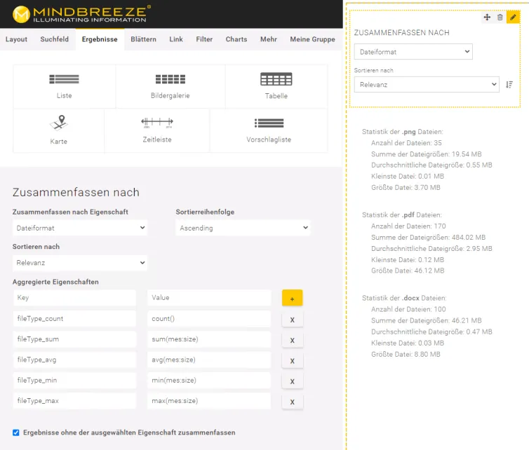 Insight App Designer Zusammenfassen nach