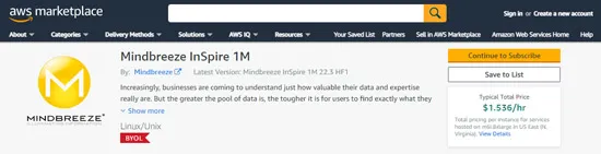 Mindbreeze InSpire on AWS Elastic Compute Cloud