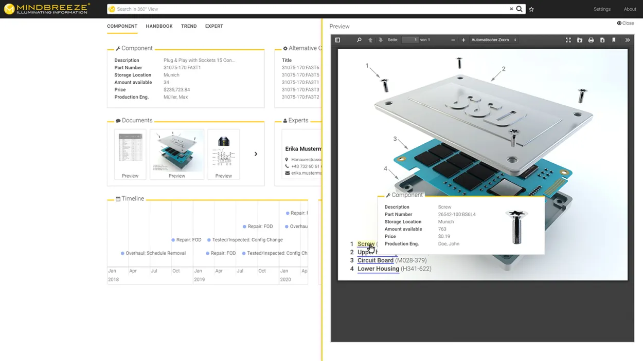 Interactive Exploded View Screenshot