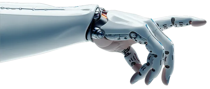 Robot hand with outstretched index finger