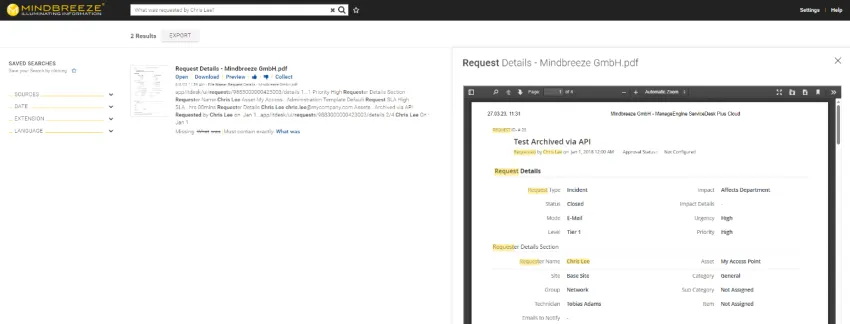 More specific highlighting of relevant terms and sections