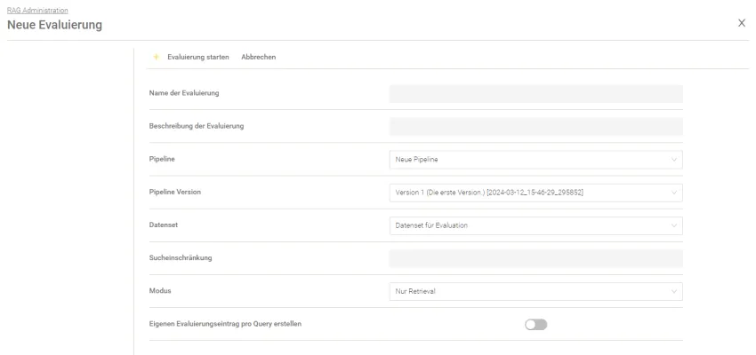 Evaluierung einer RAG Pipeline neu
